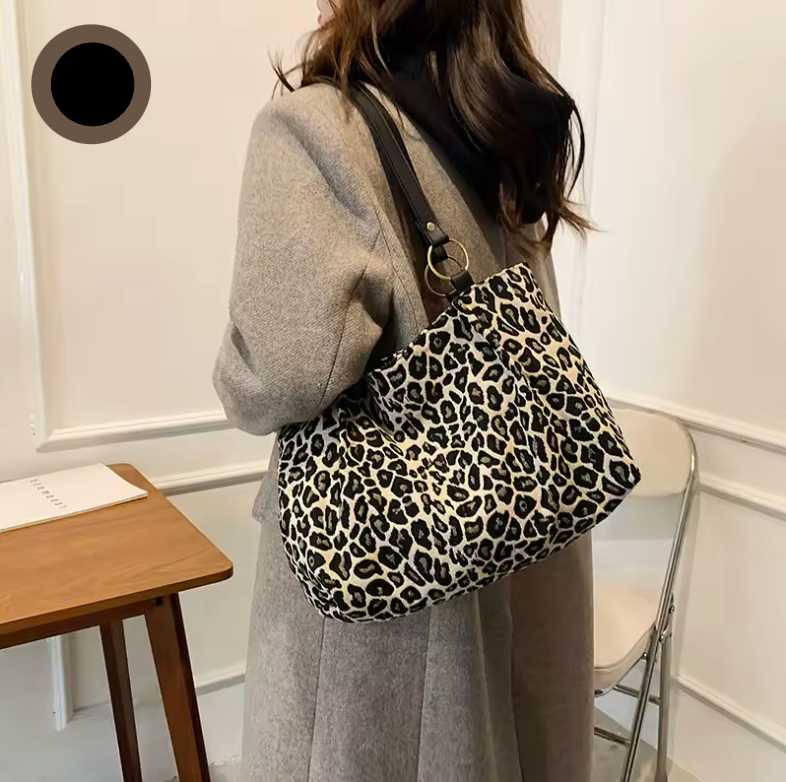 Sac fourre-tout imprimé léopard pour femme en toile 7