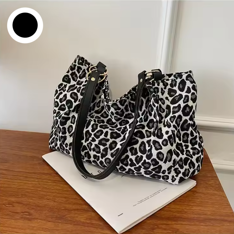 Sac fourre-tout imprimé léopard pour femme en toile 8