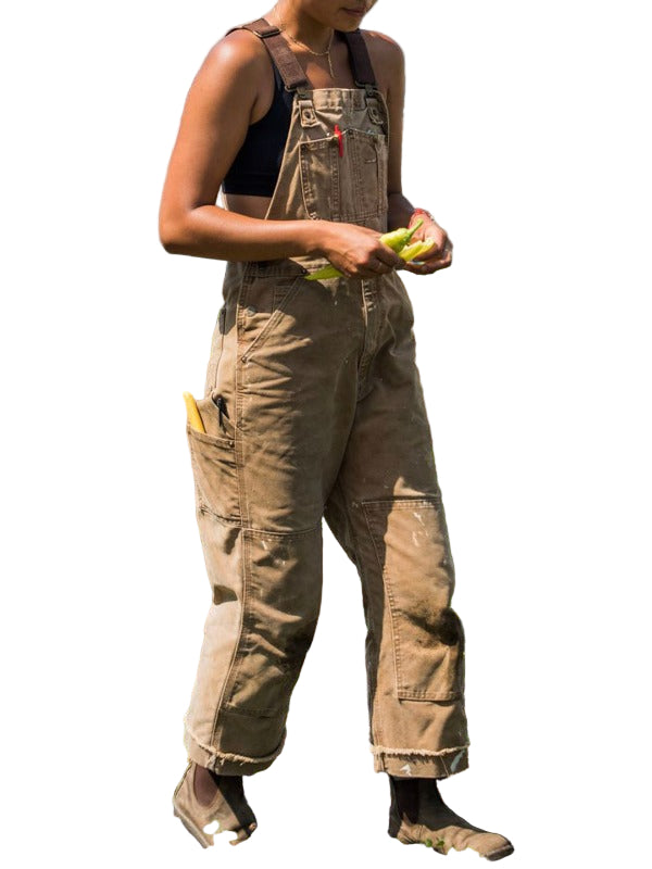 Salopette Jardinage Unisexe Pratique avec Bretelles Ajustables et Poches 0