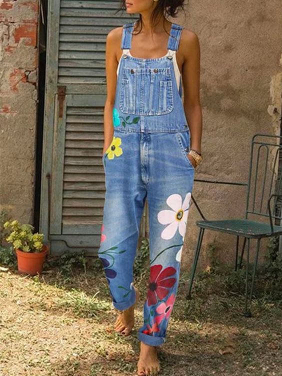 Salopette en Denim Sans Manches pour Femme 2
