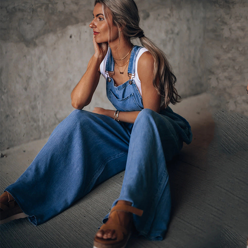Salopette en Jean Femme Style Élégant