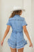 Salopette en Jean à Boutons avec Ourlet Effiloché pour Femme 3