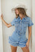 Salopette en Jean à Boutons avec Ourlet Effiloché pour Femme 7
