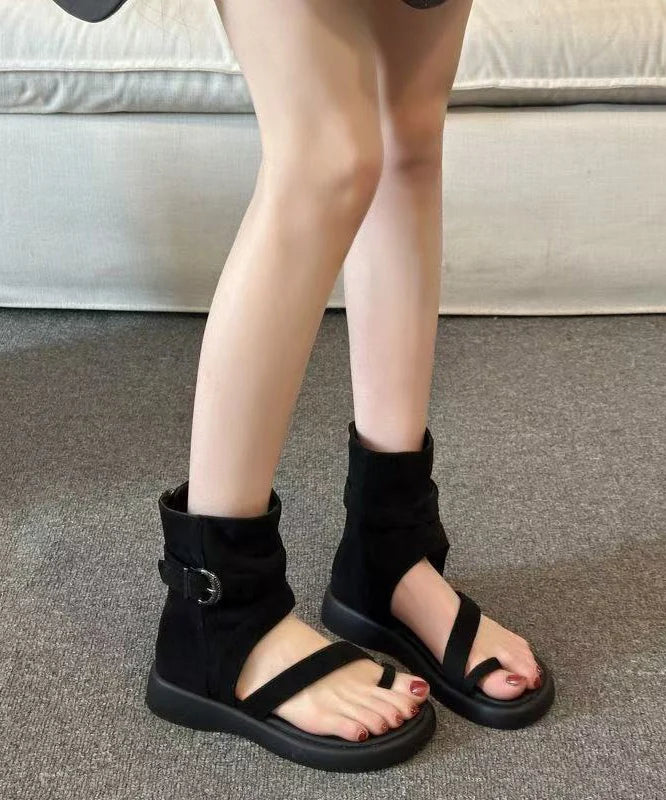 Sandales Bottines Bout Ouvert Style Chic Femme 1