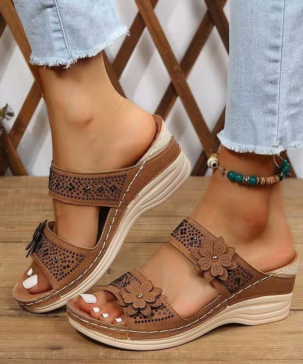 Sandales Compensées Femme Style Floral 0