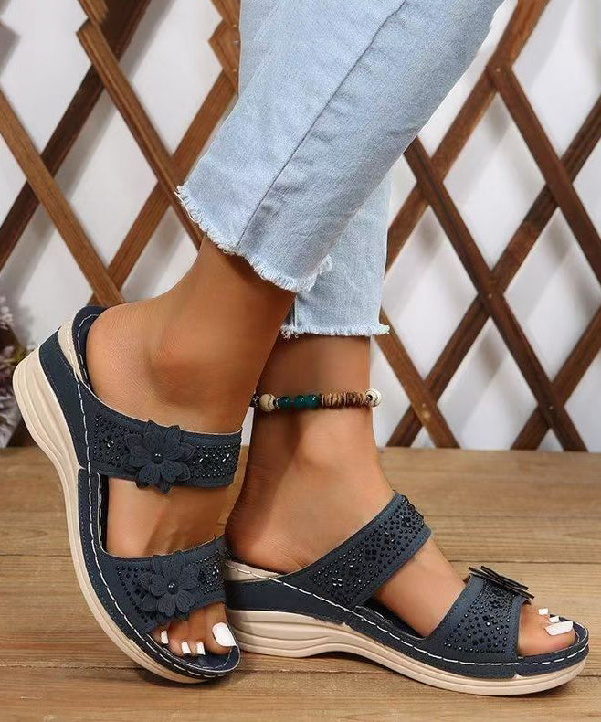 Sandales Compensées Femme Style Floral 4