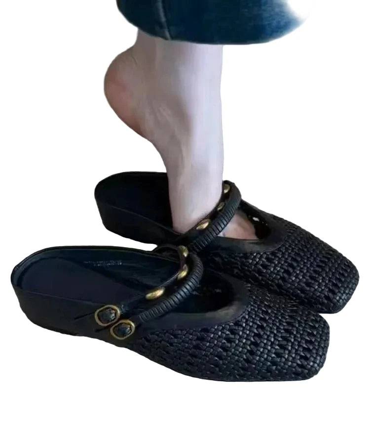 Sandales Femme Ajourées à Enfiler Talon Bas 0