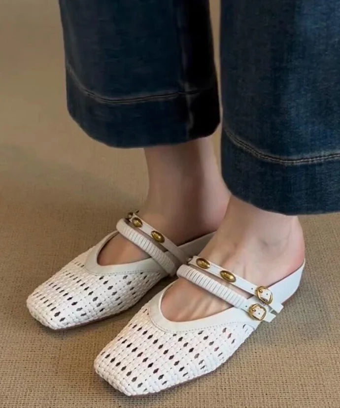 Sandales Femme Ajourées à Enfiler Talon Bas 1