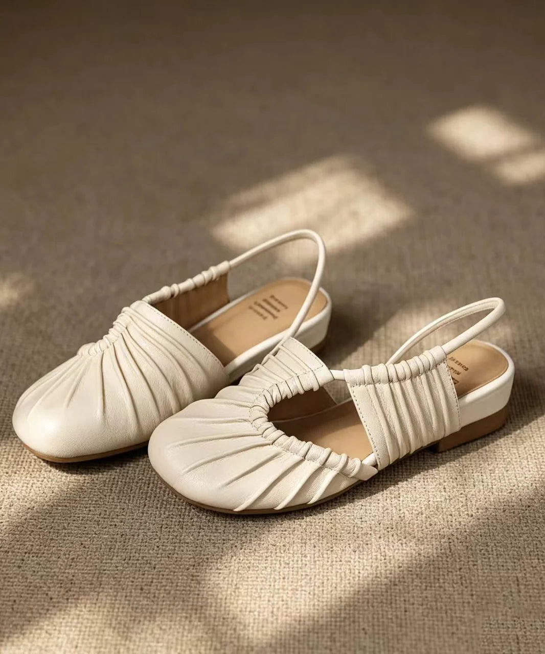 Sandales Femme Petit Talon Bout Fermé Froncé 4