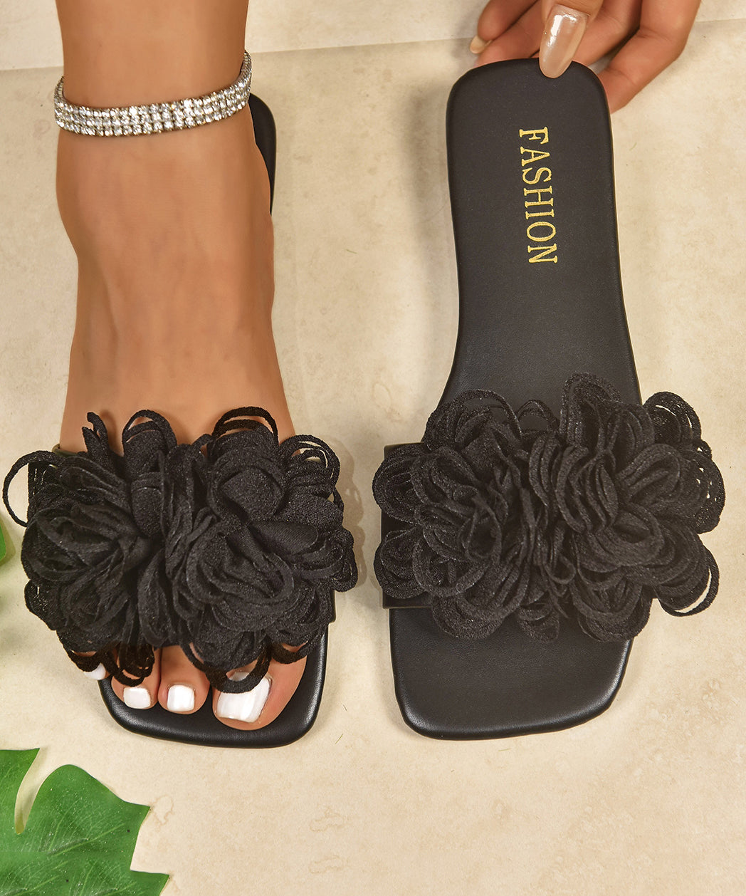 Sandales à glissière pour femmes avec design floral 4