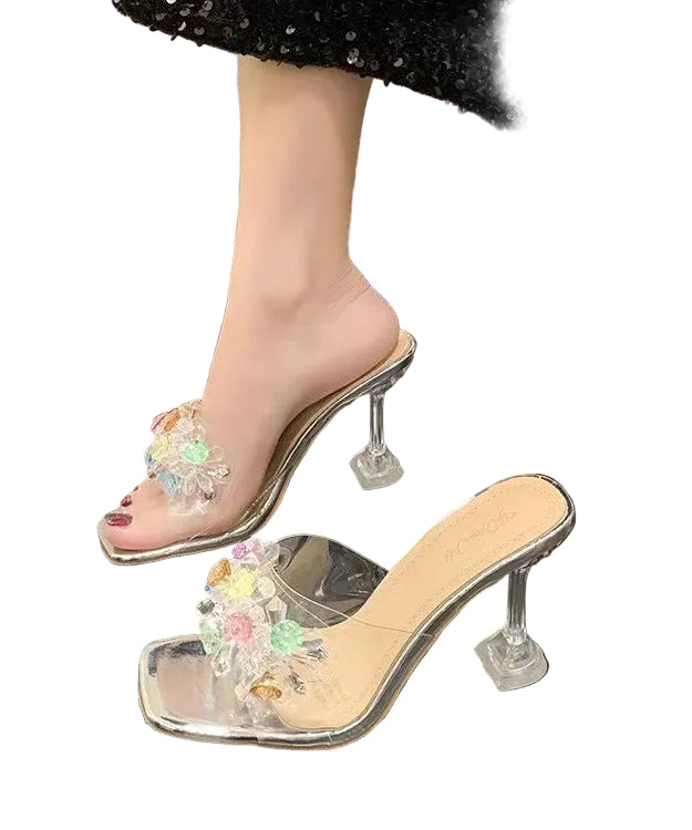 Sandales à talons hauts pour femmes ornées de zircons 2