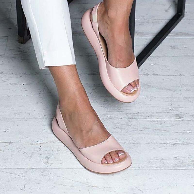 Sandales d'été pour femmes en cuir confortables 1