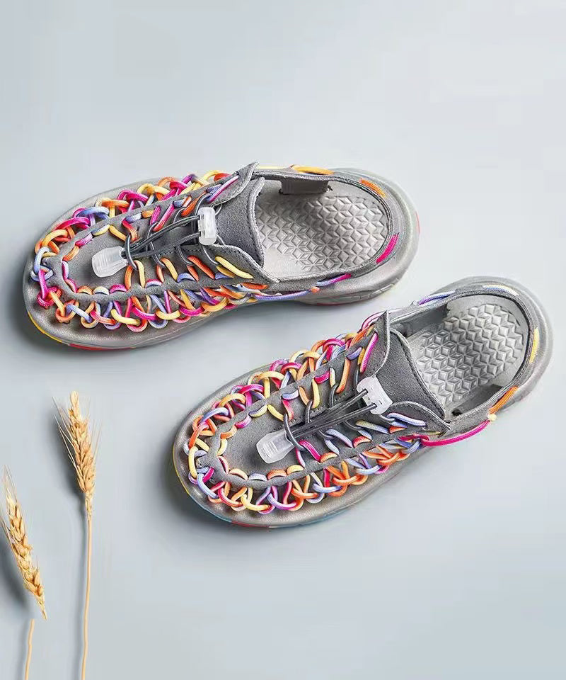 Sandales romaines tissées pour femme style estival 0