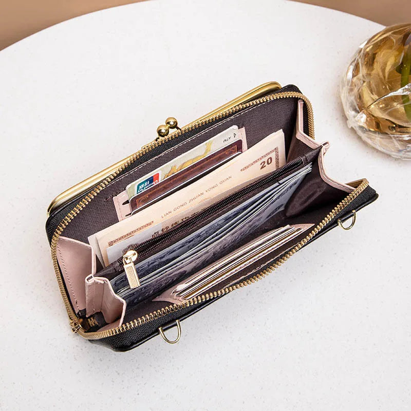 Sac Bandoulière Femme Compact Cuir Végétalien avec Compartiments 6