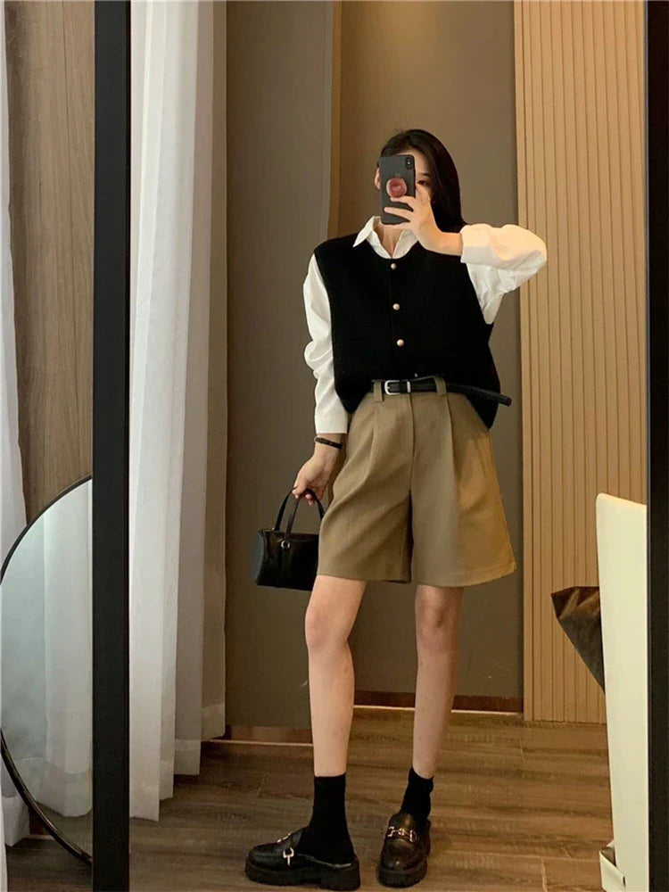 Gilet Femme Classique en Mélange de Coton avec Boutons 3