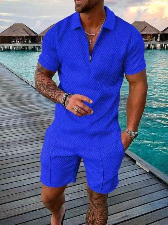 Variant image for Ensemble Été Homme Chemise Décontractée Coton et Short Confortable-33