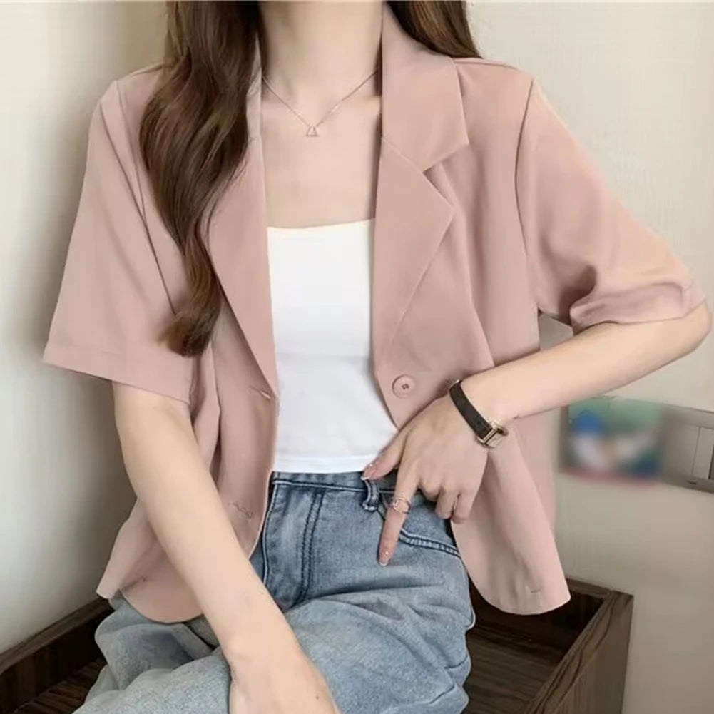 Blazer à manches courtes pour femmes
