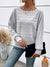 Pull Femme à Rayures Décontracté en Coton et Acrylique 4