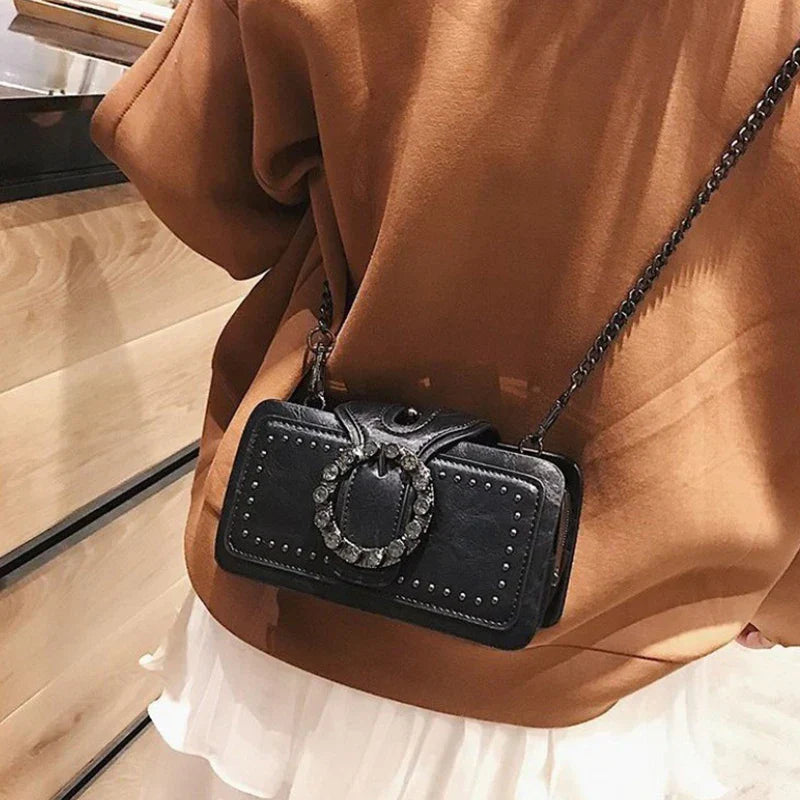 Sac Bandoulière Femme Vintage en Cuir PU Compact et Élégant 5