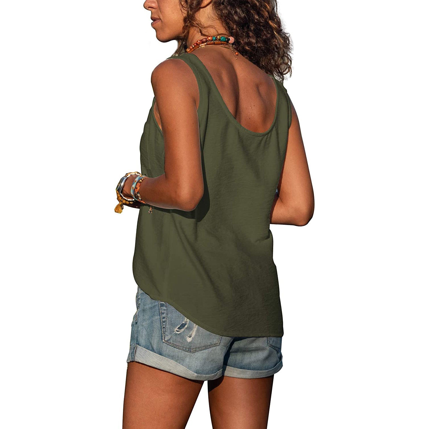 Haut Femme Élégant Ajusté Tissu Léger-6