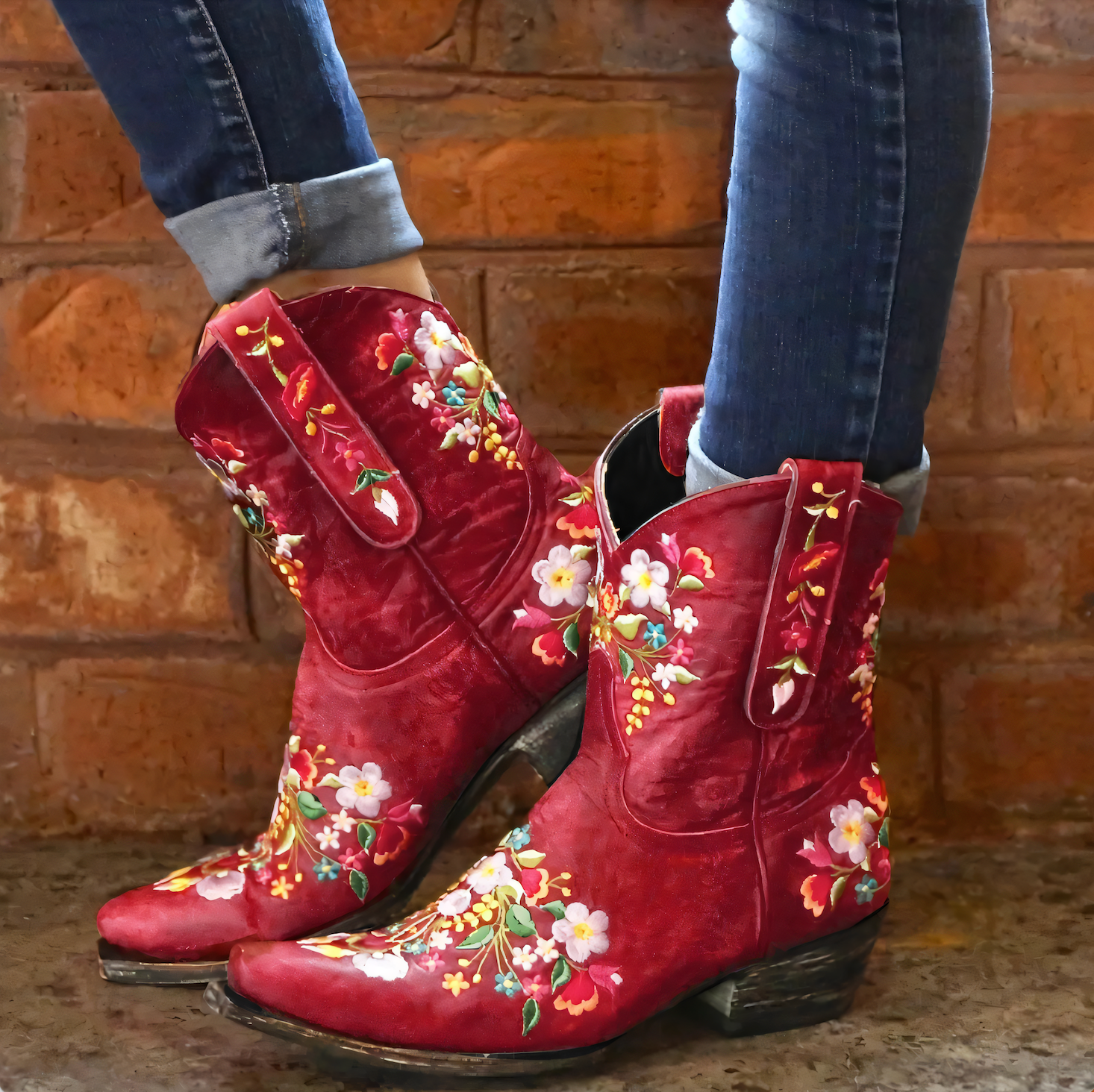 Bottes Hiver Femme Vintage en Cuir Résistant 1