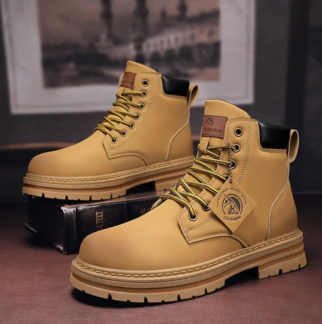 Bottes pour hommes en cuir PU avec design patchwork 6
