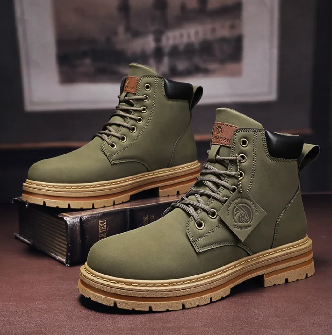 Variant image for Bottes pour hommes en cuir PU avec design patchwork-22