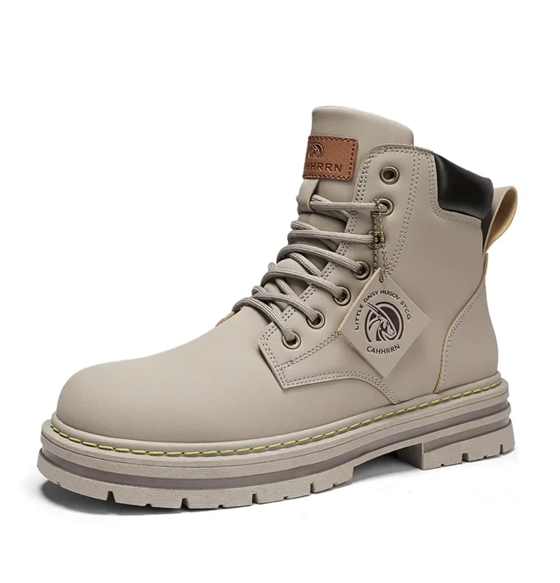 Bottes pour hommes en cuir PU avec design patchwork 2
