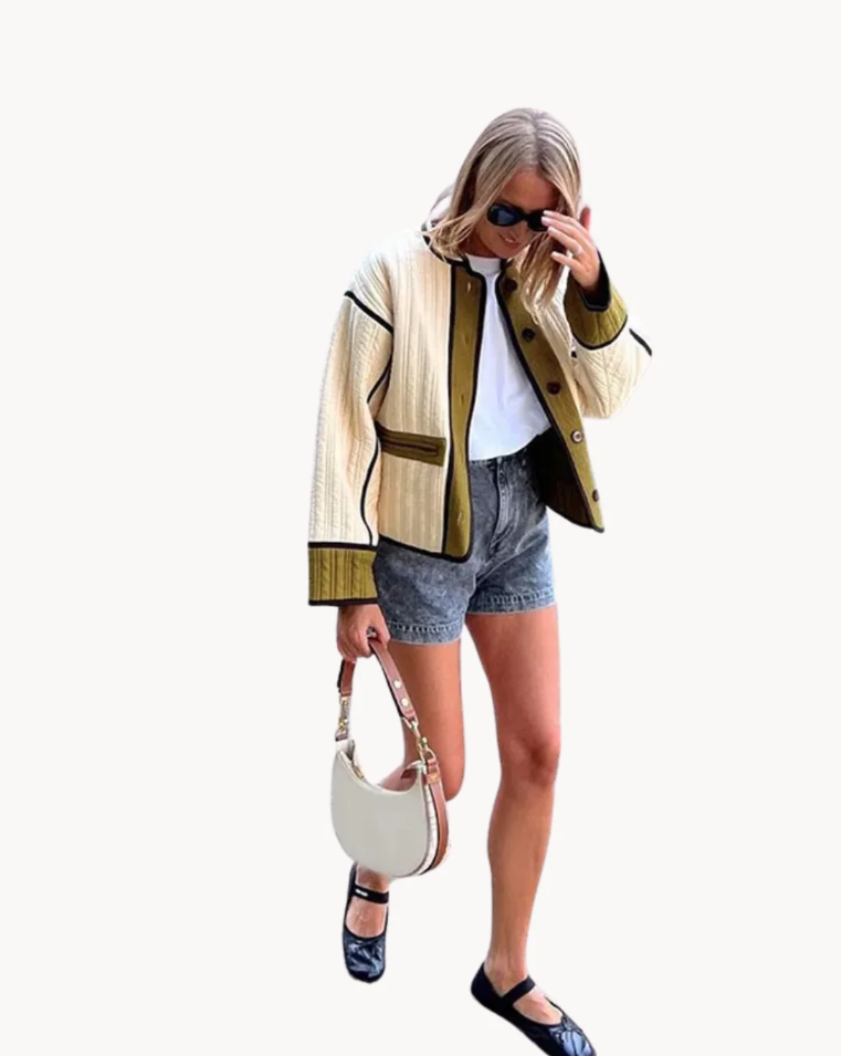 Veste Femme Élégante Polyvalente en Mélange de Polyester et Coton 6