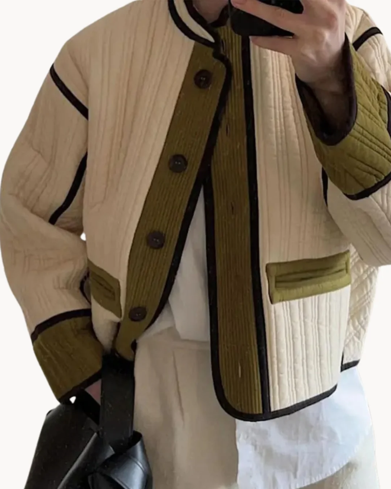 Veste Femme Élégante Polyvalente en Mélange de Polyester et Coton 4