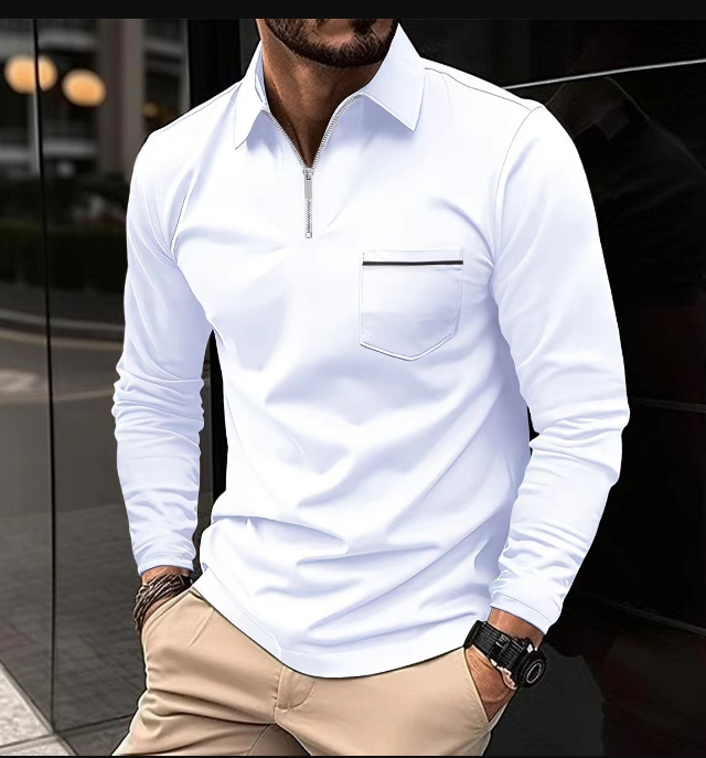 Variant image for Polo Homme Manches Longues Coton Classique-20