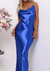 Variant image for Robe Longue Femme Satinée Sans Dos Sangles Spaghetti Maxi-9