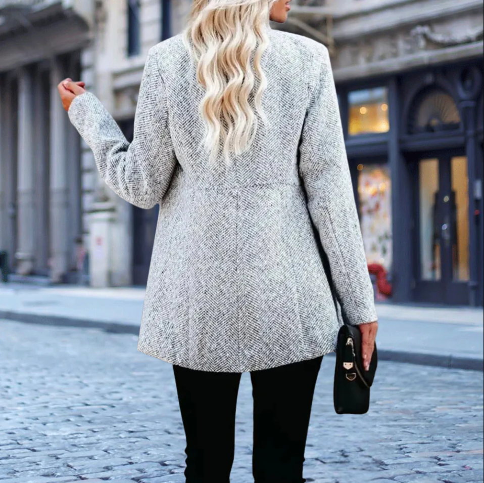 Blazer Femme Élégant Polyvalent en Tissu Haute Qualité-6