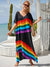 Variant image for Robe Longue Femme Bohème Imprimée Arc-en-Ciel 100% Polyester-33
