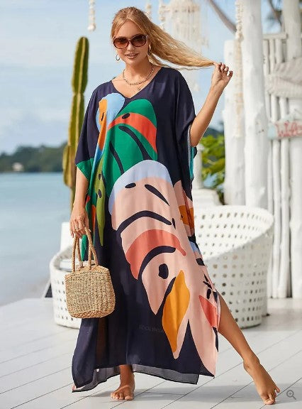 Variant image for Robe Longue Femme Bohème Imprimée Arc-en-Ciel 100% Polyester-25