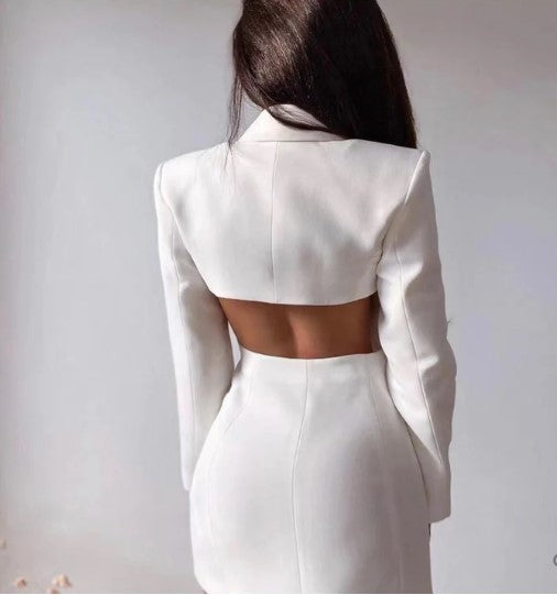 Robe Femme de Soirée Élégante Coupe Ajustée en Polyester-3