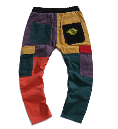Pantalon Homme Décontracté Coton à Patchs Colorés-2