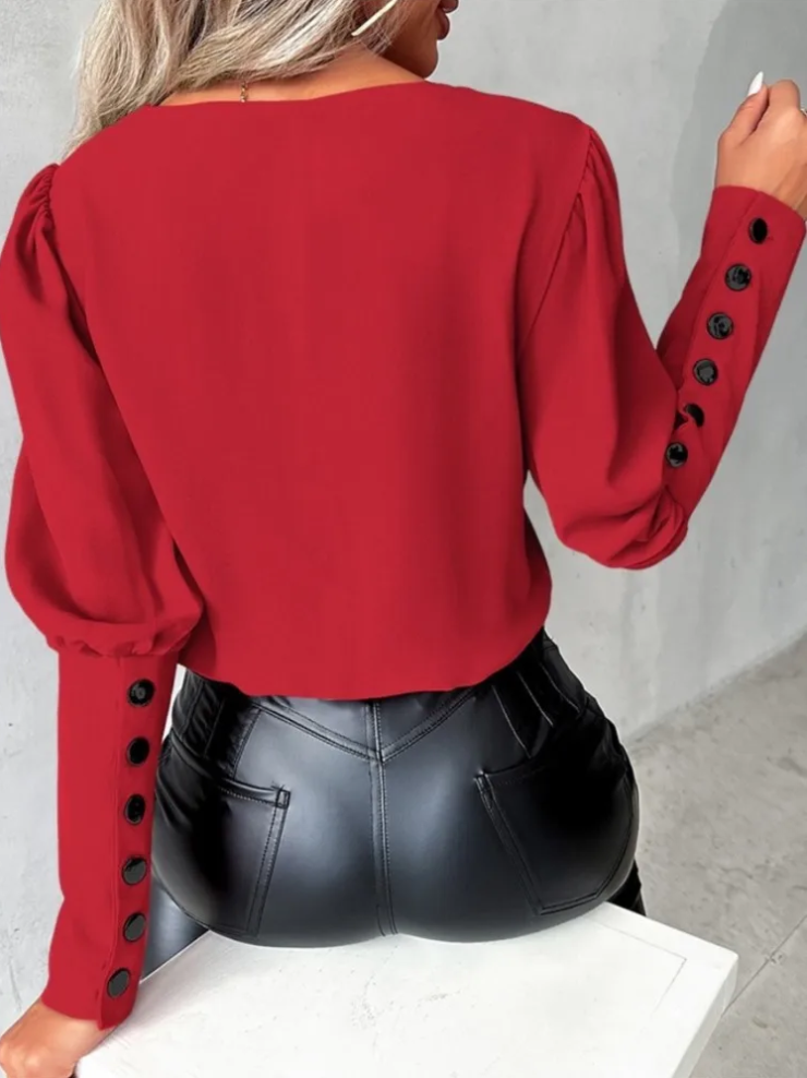 Blouse Femme Décontractée Col en V Moderne 100% Polyester-6