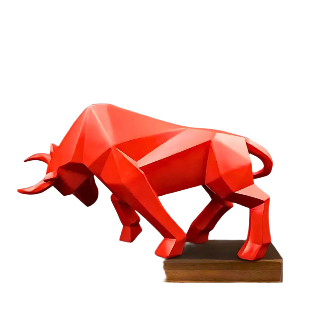 Sculpture Géométrique Bull Moderne en Matériaux Durables 0