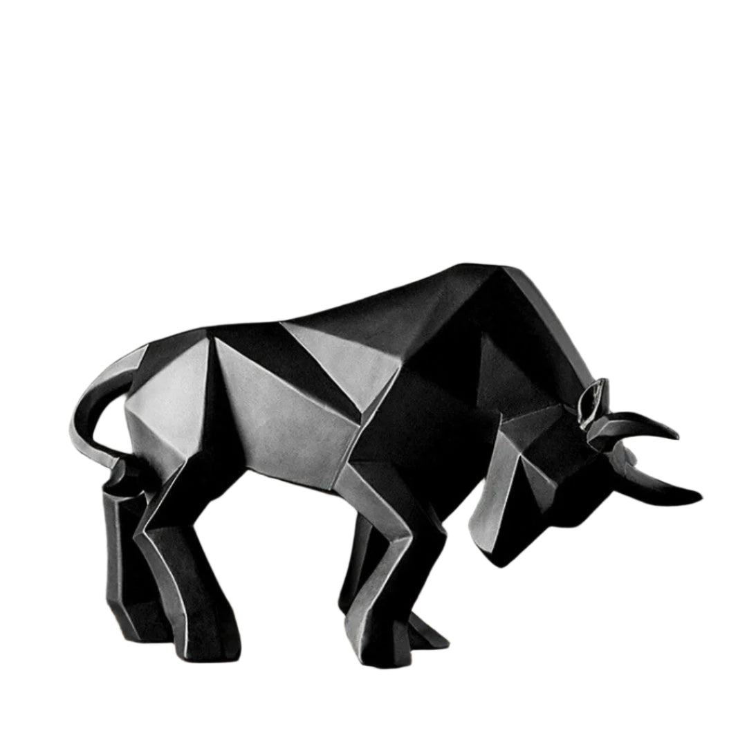 Sculpture Géométrique Bull Moderne en Matériaux Durables 1