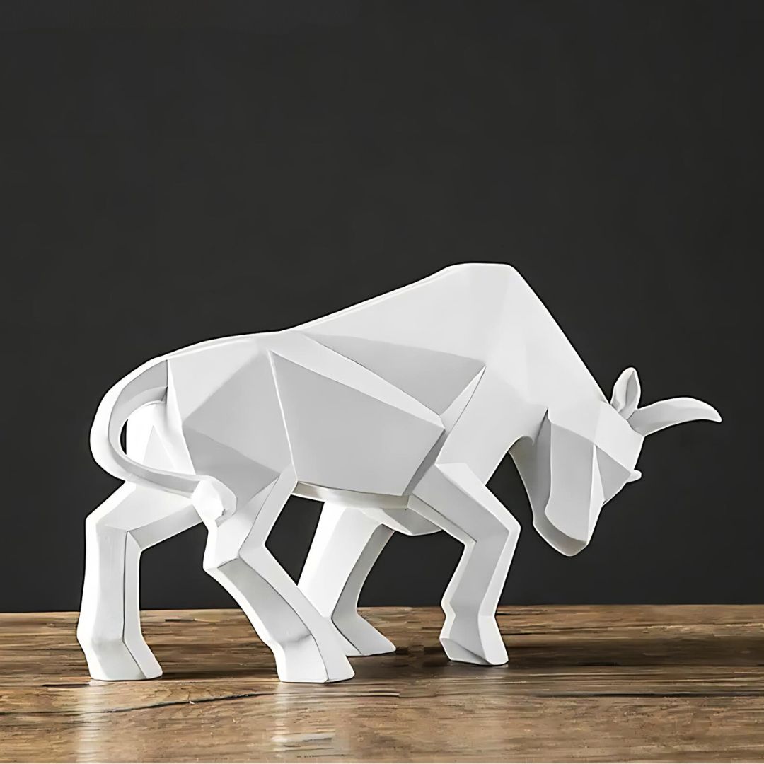 Sculpture Géométrique Bull Moderne en Matériaux Durables 2