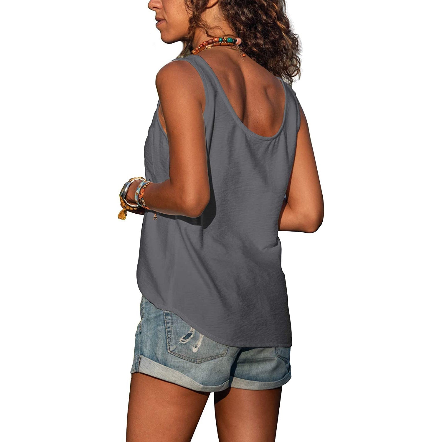 Haut Femme Élégant Ajusté Tissu Léger-2