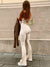 Combinaison Femme Chic Évasée Sans Bretelles en Polyester-3