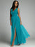 Robe Femme Longue Élégante Croisée Col V en Mélange de Polyester 3