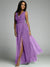 Robe Femme Longue Élégante Croisée Col V en Mélange de Polyester 4