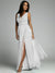 Robe Femme Longue Élégante Croisée Col V en Mélange de Polyester 5