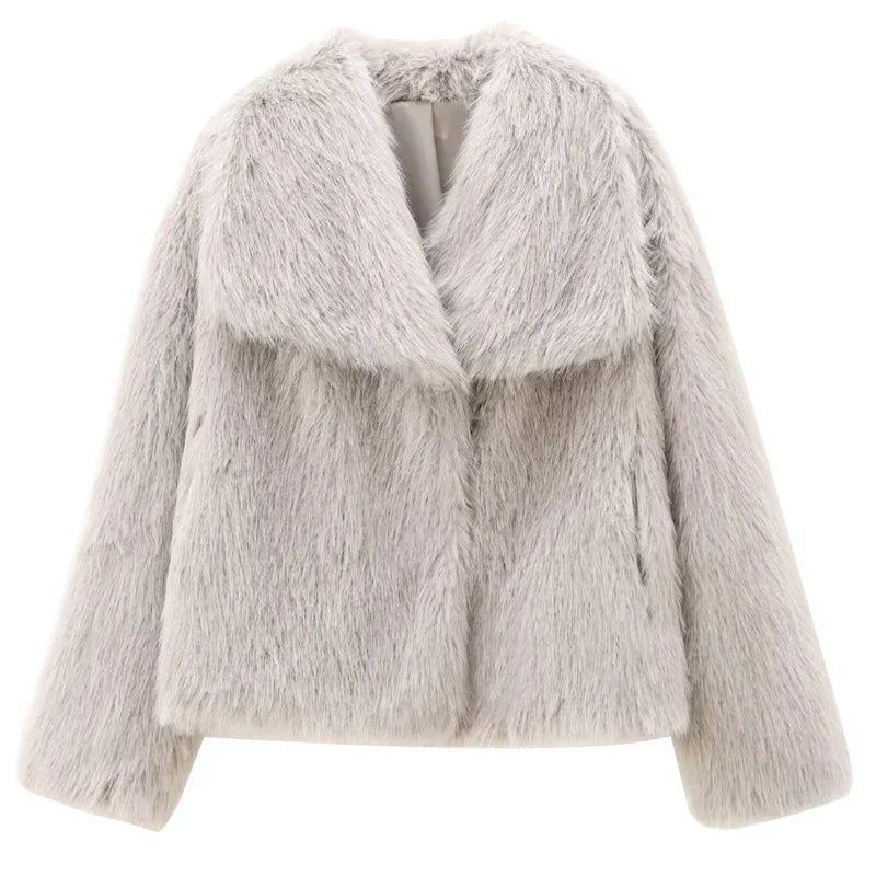 Veste Hiver Femme Douce en Peluche Polyester Tendance 1