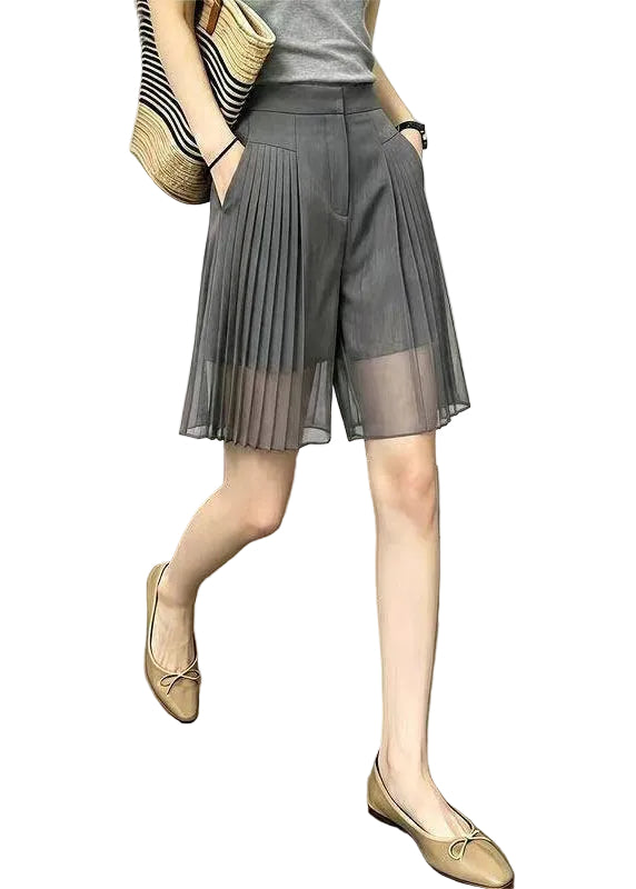 Short Femme Froissé avec Poches - Style Décontracté et Pratique 0