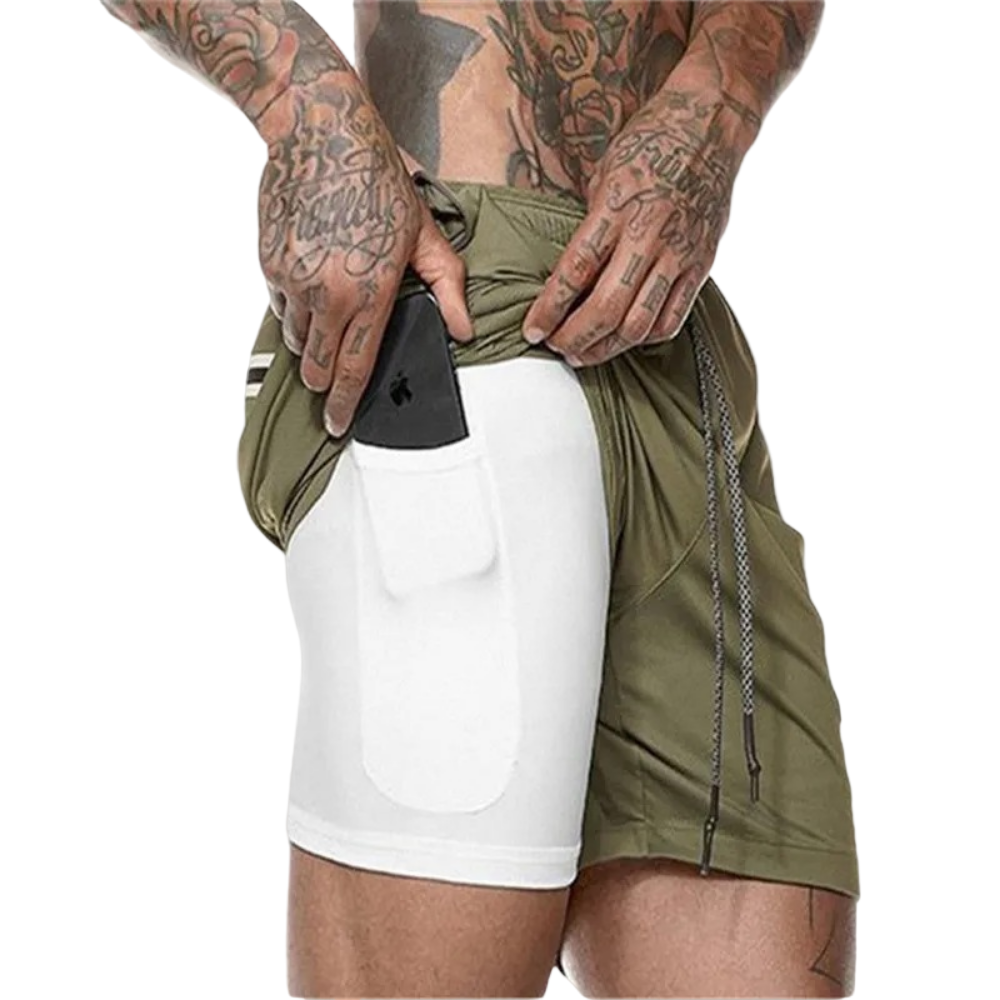 Short de Fitness Homme 2-en-1 Confortable 0
