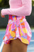 Shorts Décontractés Femme Taille Élastique Imprimé Abstrait Violet 2